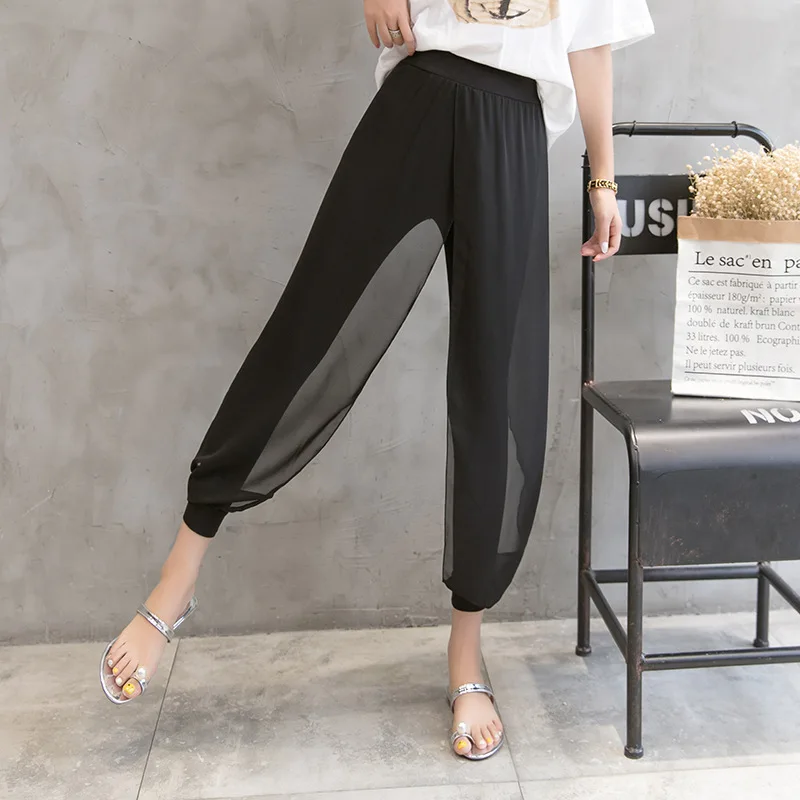 

Palazzo Pants Real 2019 Trousers In Summer Of Female Harun Loose Chiffon Nine-point Mosquito-proof Lantern Thin And Large Size