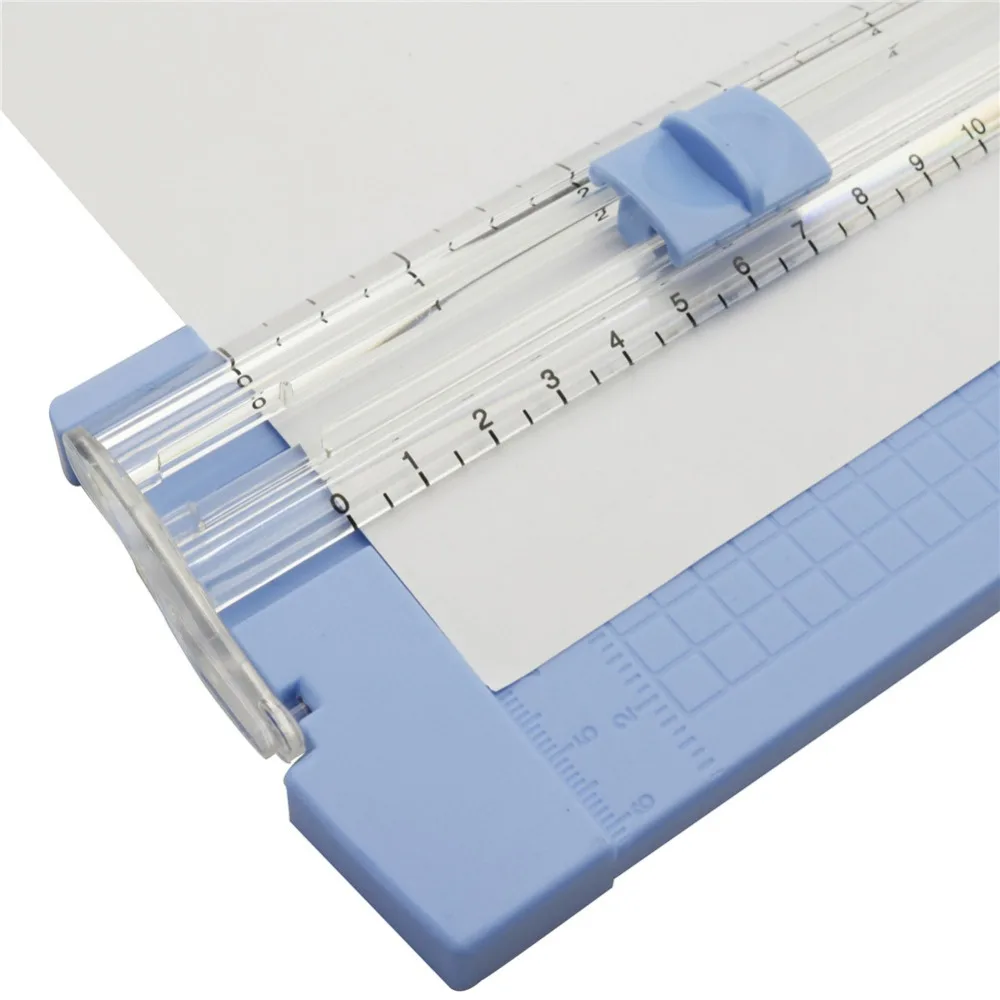 Низкая цена 10 шт. A4 портативный ручной триммер для бумаги съемный пластиковый резак для резки бумаги с линейкой