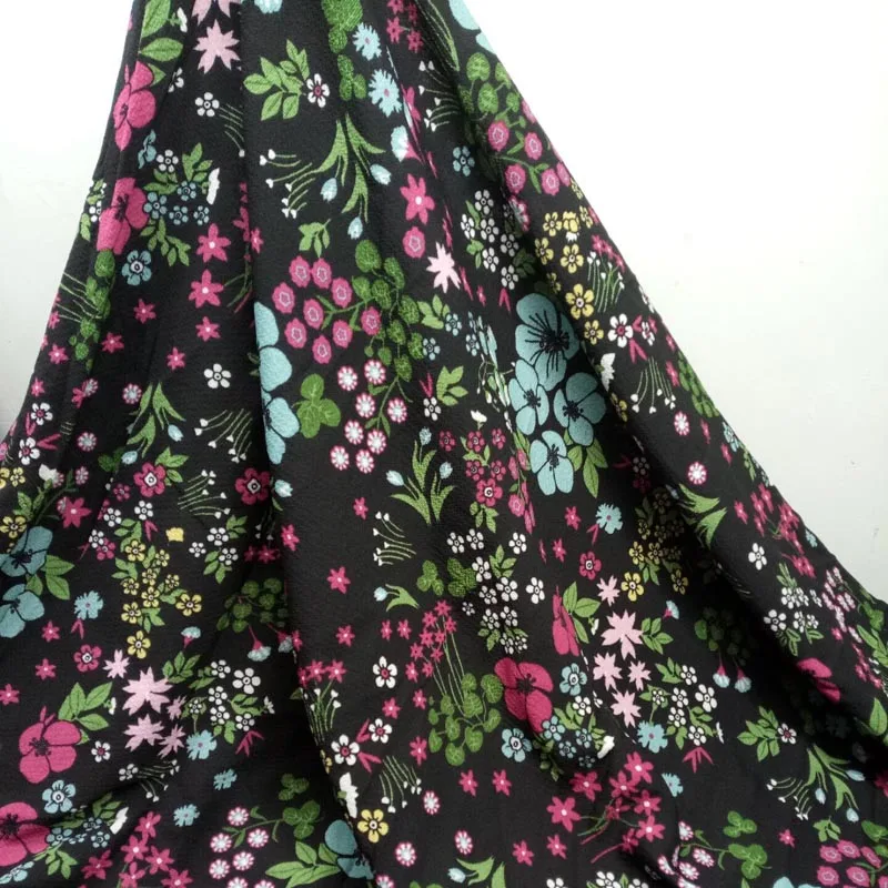 Шифон с цветочным принтом, шифоновые ткани летнее платье материал пузырь пряжи двойной морщин печати платье из шифонового шелка
