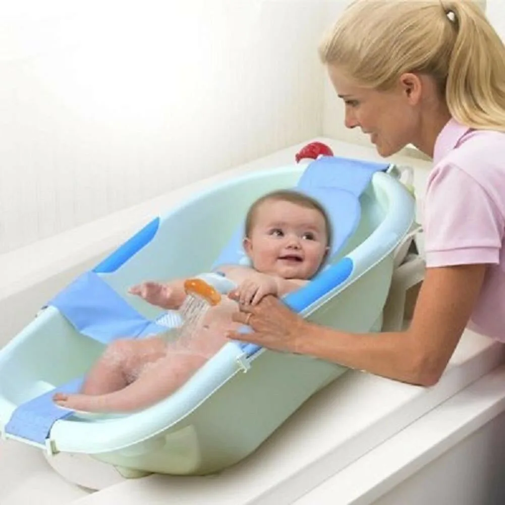 Newborn Adjustment Bathtub Sling Mesh Net Baby Thick Antiskid Cross Bath Net Accessories