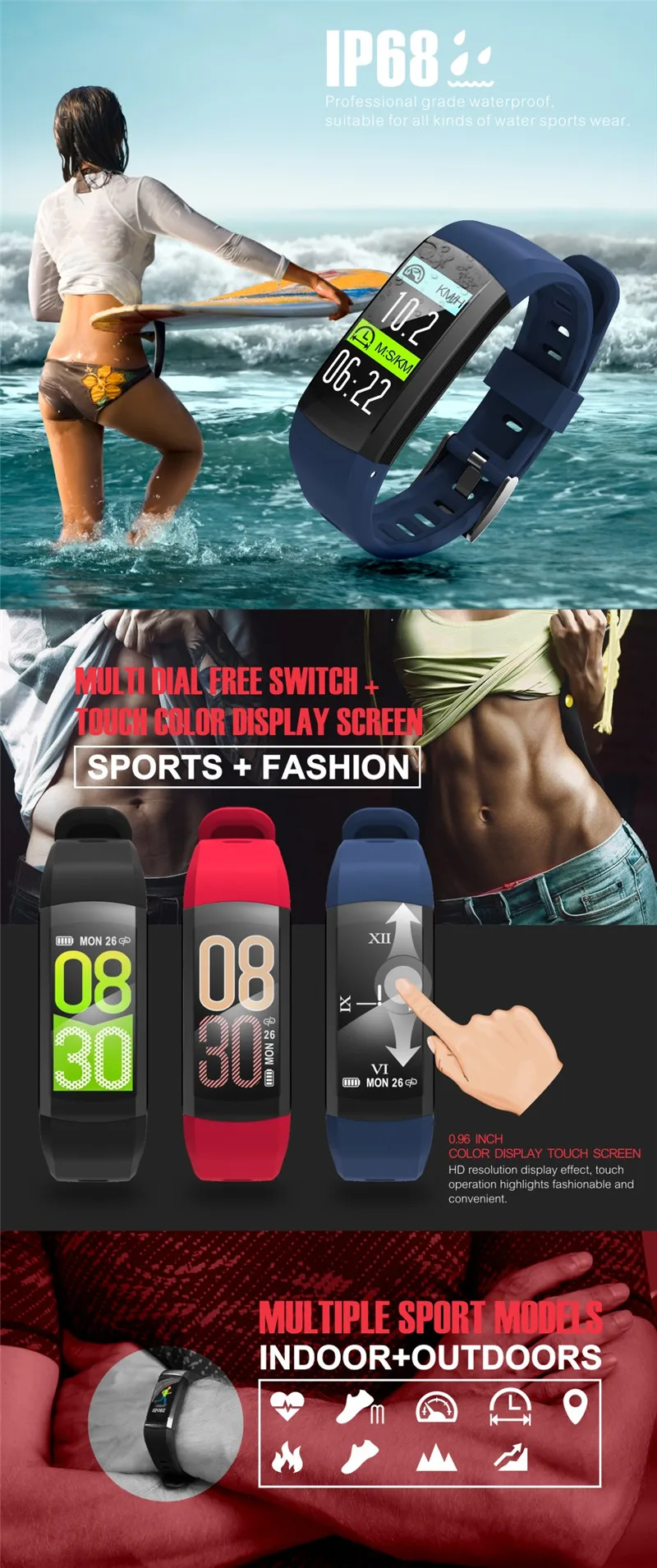 Smart Watch GPS Watch IP68 Waterproof Swimming Smartwatch Fitness Tracker Heart Rate Blood Pressure Monitor Sports Watches (3)