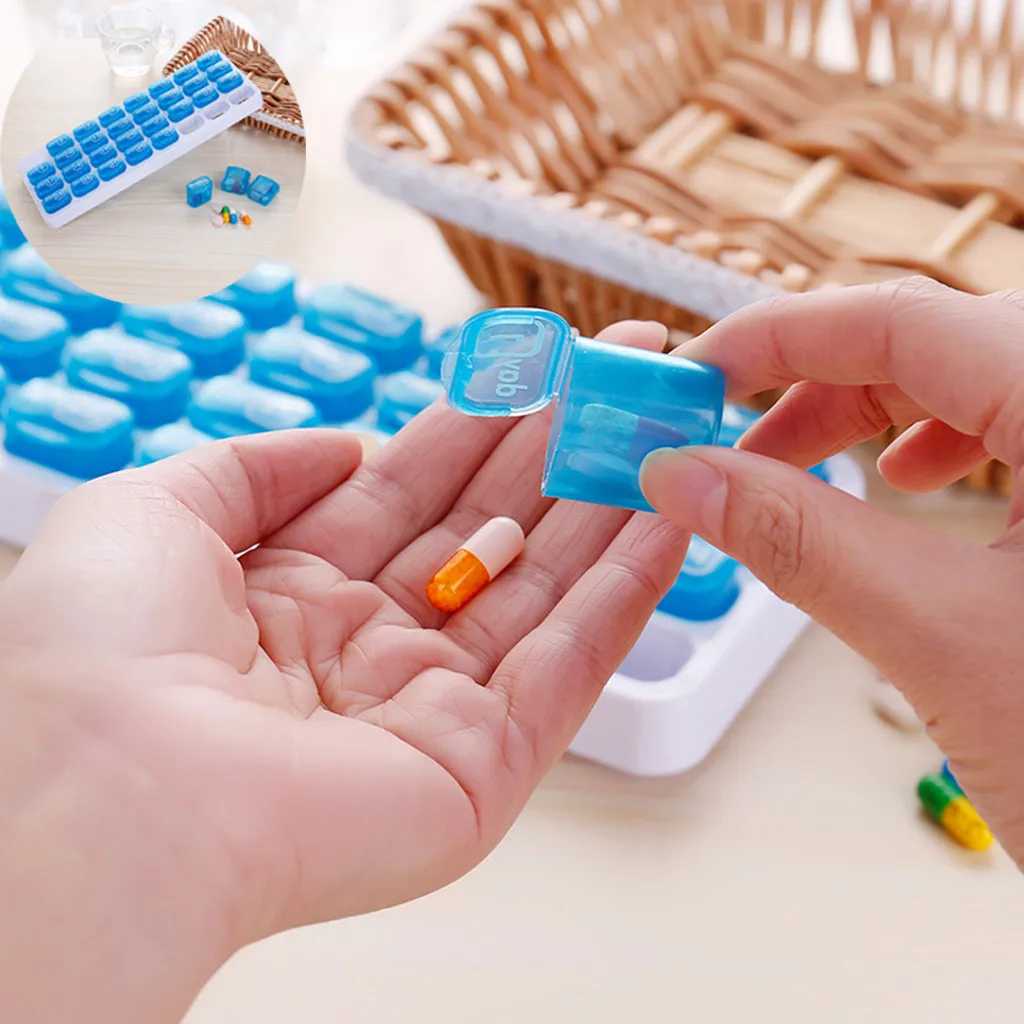 

Pill Box 31 Day Medicine Tablet Dispenser Organizer Weekly Storage Case Extra Large Monthly Pill Organizer Caja de pastillas 35