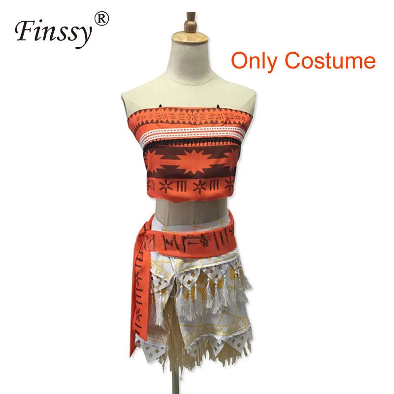 Only Costume Ocean Romance с героями мультфильма «Моана»; платье принцессы платье на тонких бретелях летний Юбка для девочек аниме Косплэй костюм для девочек подарок на день рождения для детей - Цвет: Only Costume