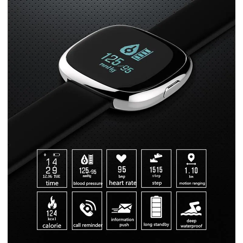 5 Fitness Tracker Health Band Smart Watch Mother Father Gift Bluetooth Wristbands Health Smart watch Health Monitor Blood Pressure