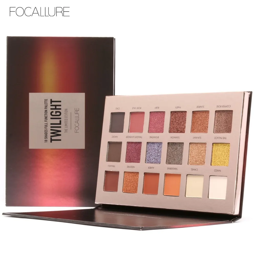 Focallure Sunrise eyeshadow palette 18 colors diamond shimmer eyeshadow matte pigment powder