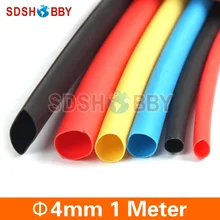 High Quality 1 Meter Heat Shrinkable Tubing Dia 4mm Red Black Blue Yellow Color