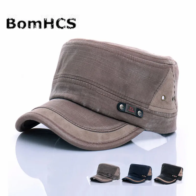 

BomHCS Mens Womens Sun Hat Flat Low Profile Cap Visor Cap Service Cap AM1731MZ18