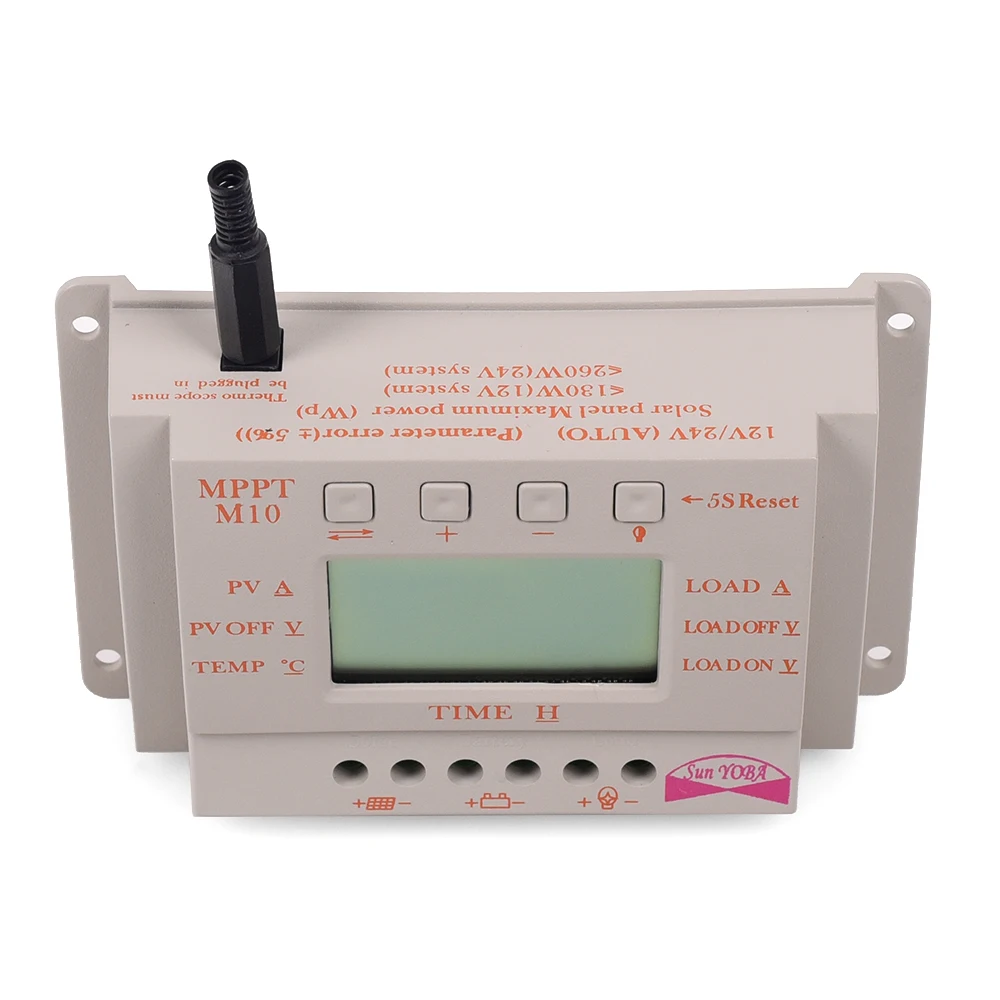 OOCYCOO 10A Контроллер заряда солнечной батареи MPPT совместимый с ШИМ ЖК экраном 12 В 24 в