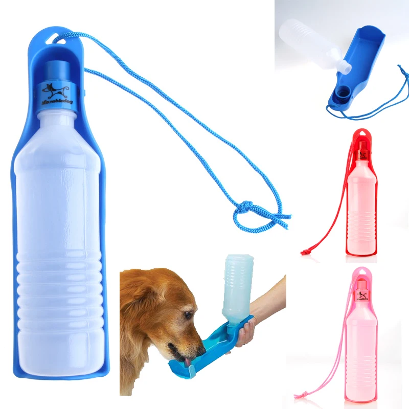 500ml Potable Pet Water Bottle Dog Cat Water Bottle Feeding Drink