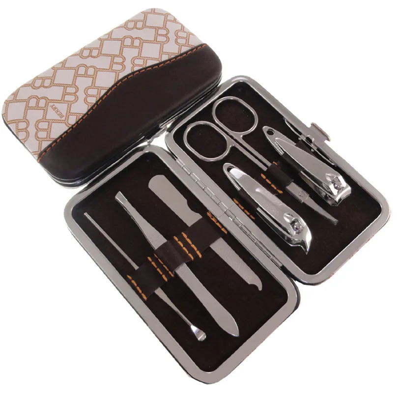 6pcs/set Carbon steel Scissor Tweezers Nail Art Manicure Set Nail Care
