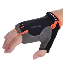 Мужские Нескользящие перчатки для езды на велосипеде, фитнеса, спорта, перчатки с полупальцами, для тяжелой атлетики, дышащие спортивные перчатки, спортивные перчатки с сеткой, 0910