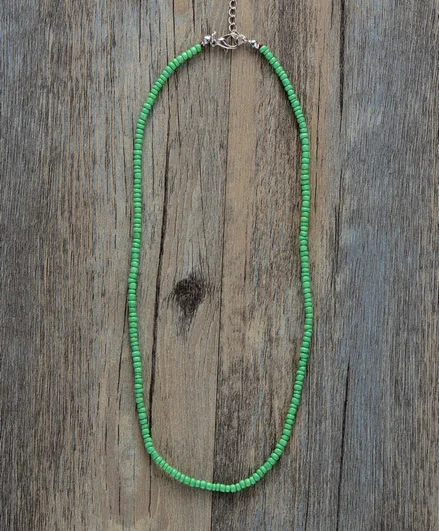 Простое Ожерелье из бисера, женское короткое ожерелье-чокер из бисера, ювелирные изделия 16 дюймов, колье, подарок - Окраска металла: Green