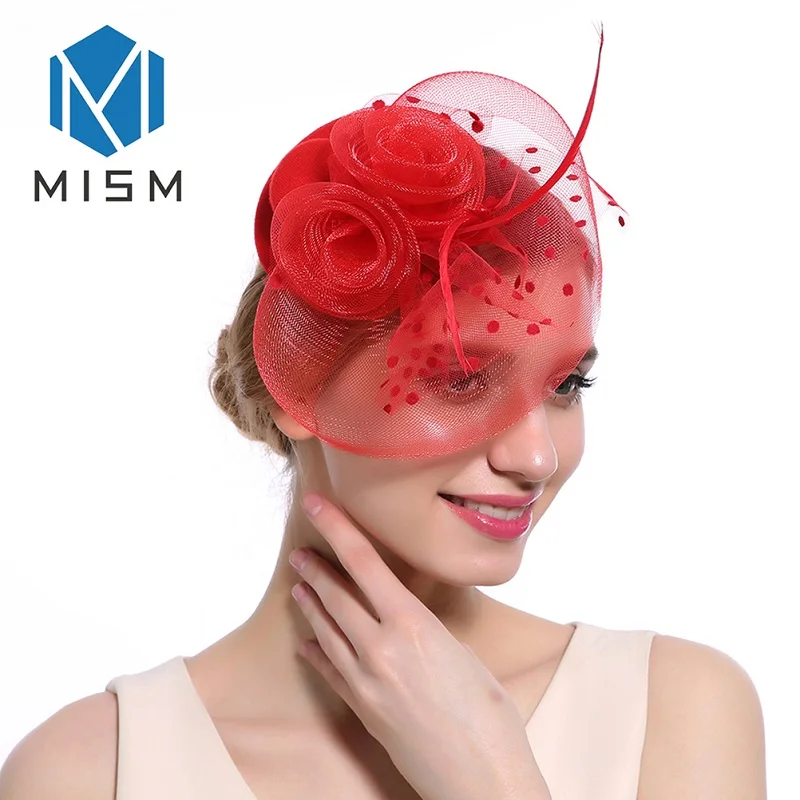 M MISM,, Элегантные цветы, шляпа, повязка для волос для женщин, девушек, Свадебная вечеринка, сетчатая вуаль, заколки-перья для волос, аксессуары для волос - Цвет: STYLE G