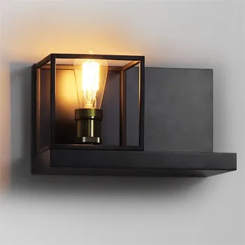 

Nordic Loft Style Industrial Vintage Wall Light Fixtures Iron Wood Antique Lamp Bedside E27 Bulb LED Wall Sconce Home Lighting
