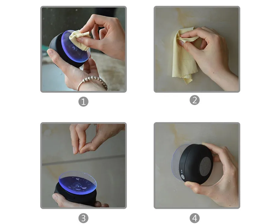 Hot Portable Subwoofer Waterproof Shower Speaker Wireless Bluetooth Handsfree Receive Call Music Suction Mic For iPhone Samsung (10)