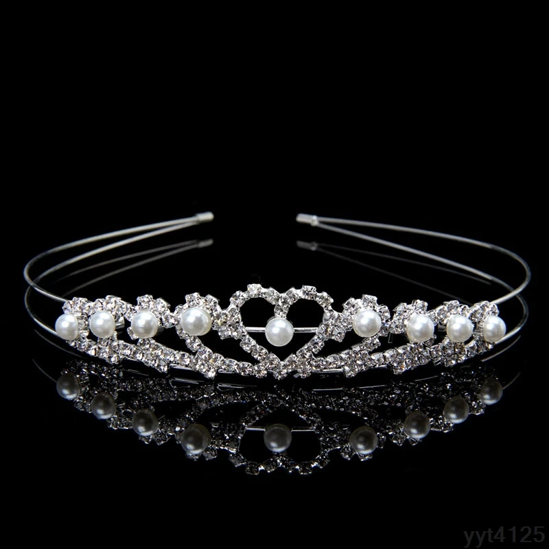 

hair Accessories Head Ornament Wedding Bridal Bridesmaid Tiara Crown Headband Heart Girls Crystal Rhinestone