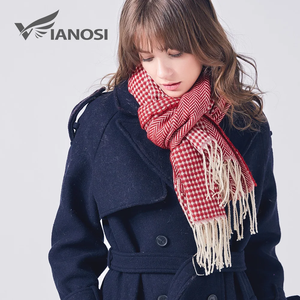 

VIANOSI Winter Stylish Warm Blanket Scarf Women Cape Wrap Long Tassel sjaal Thick Foulard Brand Shawls and Scarves Women VA215
