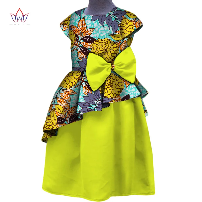 Платье для девочек в африканском стиле; кружевная одежда в африканском стиле; одежда для детей с круглым вырезом; платье принцессы с принтом для девочек; none BRW WYT146 - Цвет: 16