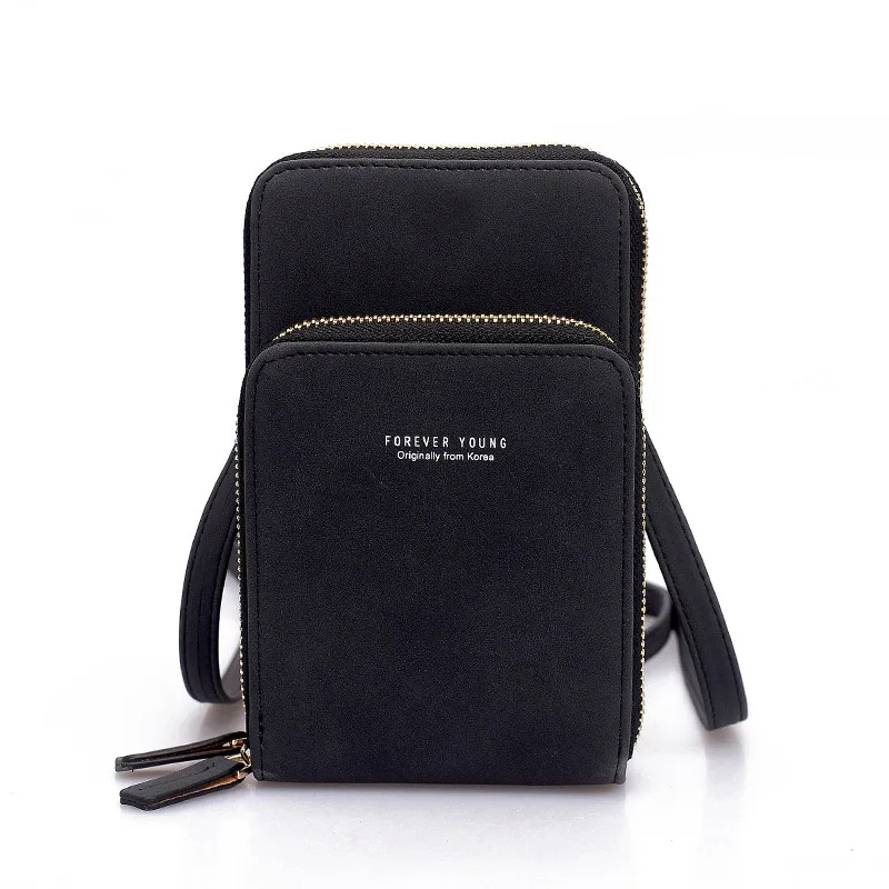 Aequeen Bolsa Feminina Brand Small HandBag PU Leather Mini Crossbody Bags Women Messenger Bag Female Clutch Phone Purse Card Bag - Color: Black