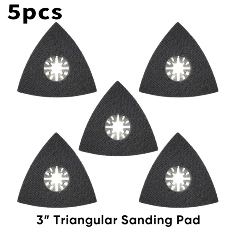 

5pcs C-hole Triangular Sanding Base Pads Hook And Loop Attachment For Wood 100% Brand New And High Quality