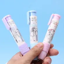 

BP 1PC Cute Designer Students Pen Shape Eraser Rubber Stationery Kid Gift Toy School Supplies 3 Colors WJ-SMT104