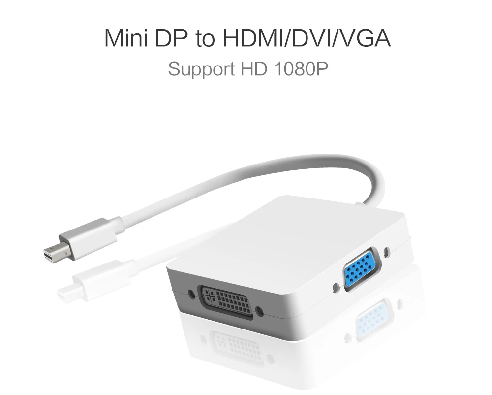 Высокое Разрешение 3 в 1 Мини-порт дисплея к HDMI/DVI/VGA порт дисплея Кабель-адаптер для ПК Apple MacBook проектор Samart tv