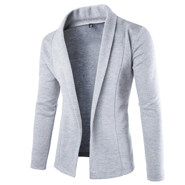 Hot Sell Mens Solid Sweater Cardigan Thin Trench Male Casual ...