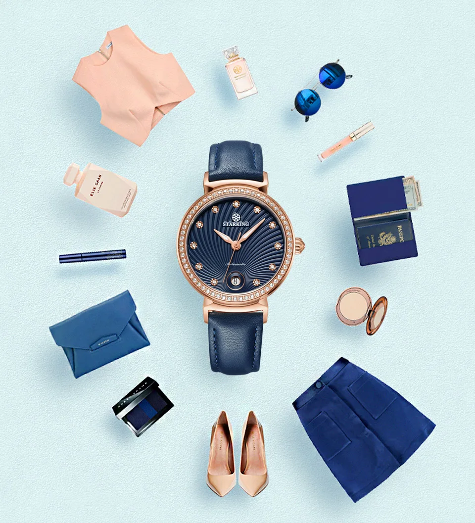 STARKING Последняя мода женские часы для женщин Авто Дата роскошные механические часы для женщин Ретро винтажные наручные часы классические часы