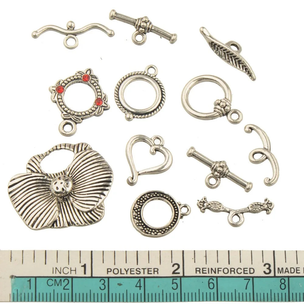 DIY Mixed Clasps For Bracelets Jewelry Material Vintage Silver