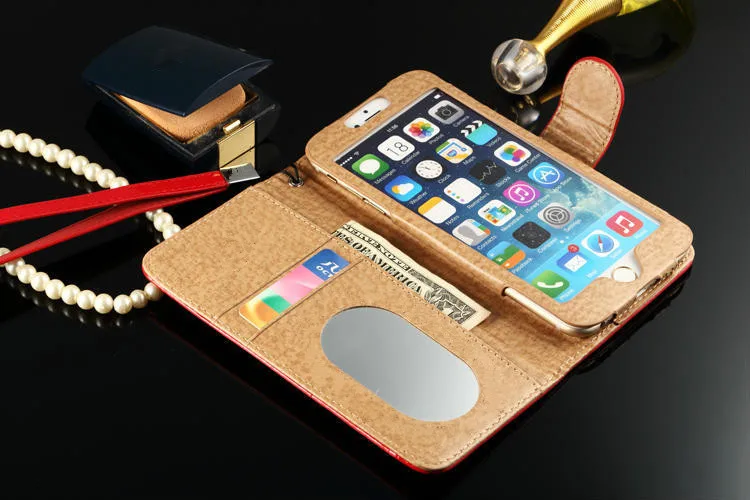 2016 Luxury Gold Diamond Paint Leather Flip Cover For