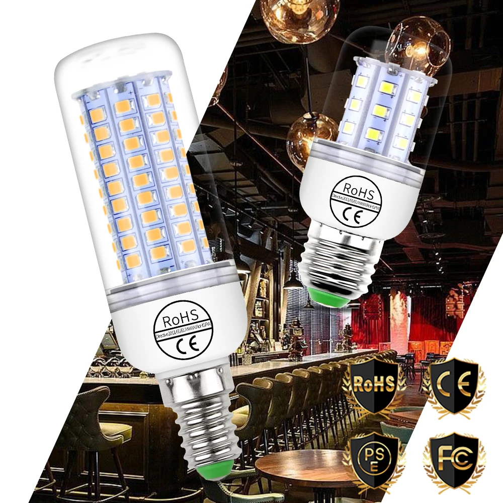 

E27 Led Corn Light Bulb E14 Led Lamp Candle Bulb 220V Bombillas 2835 SMD 30 36 48 56 69 89 102leds Bulb High Brightness For Home