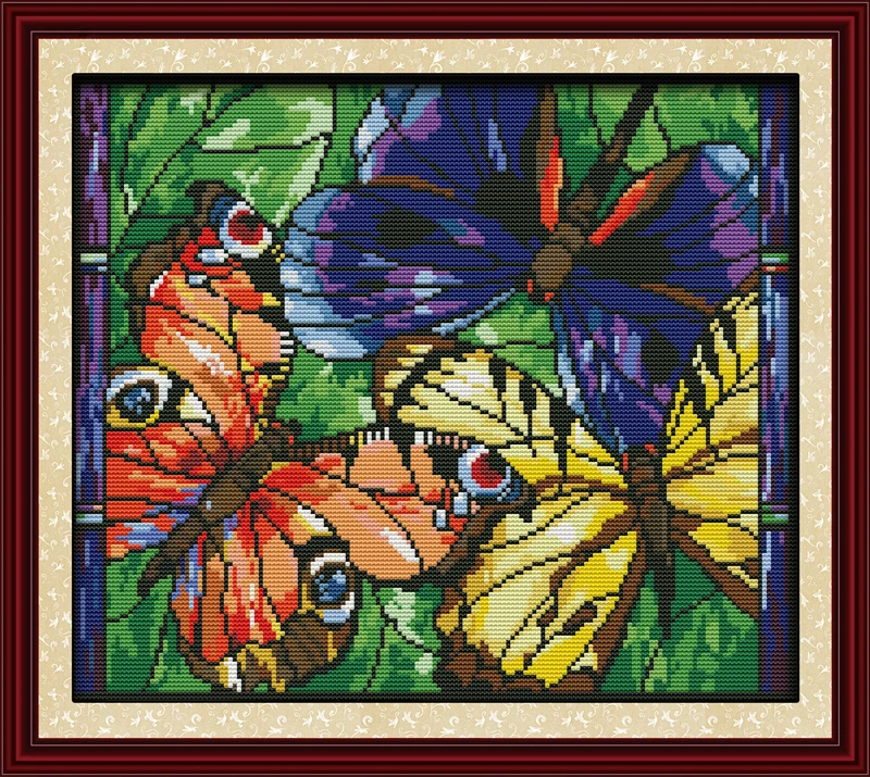 Colorful butterflies Counted Cross Stitch embroidery hand made cross stitch set DIY 11CT&14CT