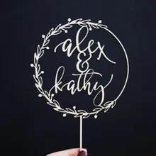 Пользовательское имя торт Топпер, персонализированные Топпер торта, украшение для именинного торта, Вечерние торжества, подарки на день рождения, венок торт Топпер