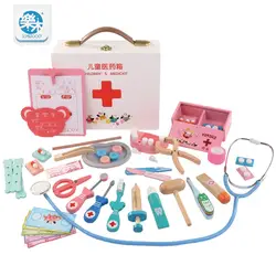 Детская игрушка «Доктор» комплект инструмент для инъекций деревянный моделирования реальной жизни медицины коробка девушка игрушки