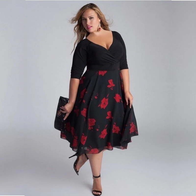 Большой размер dress vestidos платье де феста черный элегантный платья 6xl 5xl Дешевые