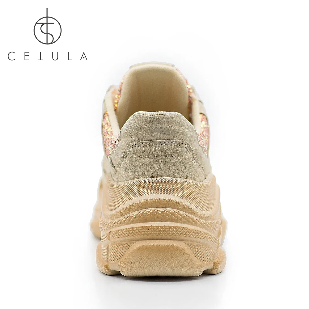 Overisze Caminar pink Cetula Brillo Atheletic Cordón Las 2019 Pilas Verica Black De Genuino Suela de Urbano Gamuza Pies Cuero Mujeres Zapatillas qfREaf