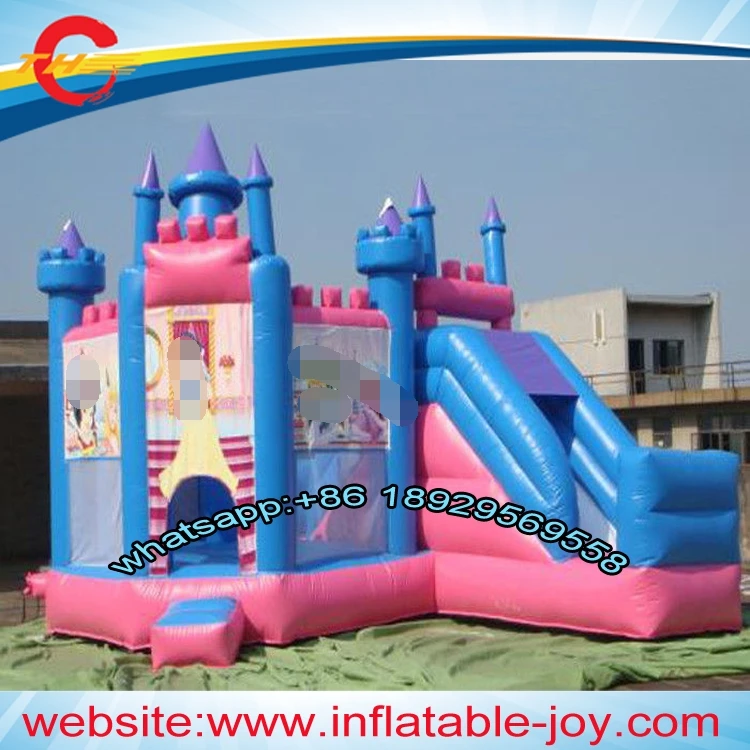 

free air shipp to door,6*4m commercial rental kids princess inflatable jumping bouncy castle,inflatable bouncer slide combo