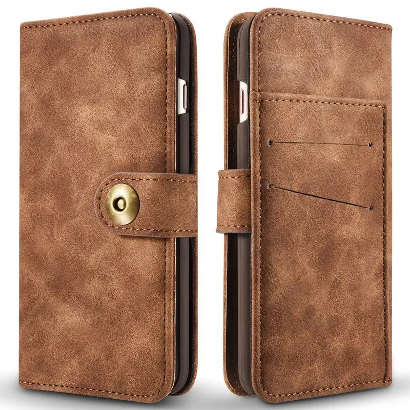 

Luxury for iPhone X 8 7 Plus Case Wallet Flip Leather For iPhone X Card Slot Case Magnetic Button Kickstand for iPhone 8 7 Cover