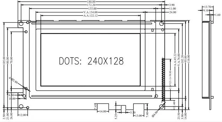 21PIN параллельно ЖК-дисплей 240128 Графический модуль RA8835 контроллер 5 V черный Подсветка белое слово