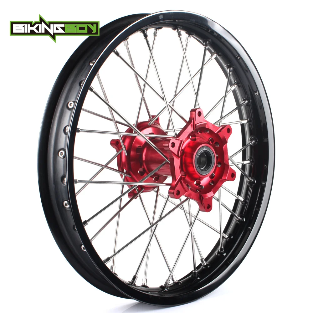 BIKINGBOY 1" X 2,15" с ЧПУ MX Мотокросс заднее колесо обод красный концентратора 36 спиц для Honda CRF 250 450 R CRF250R 14-17 CRF450R 2013