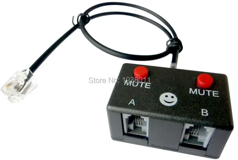 TWO MUTE switich Telephone Training Adapter Y Splitter for Corded
