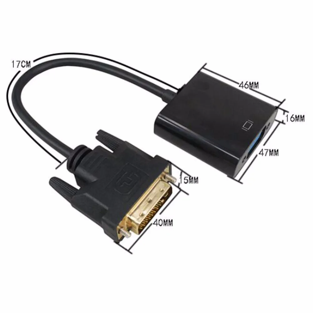 Кабель адаптер для ПК DVD монитора HDTV и проектора 1080p 24 + 1 с разъемом Папа VGA M/F|vga