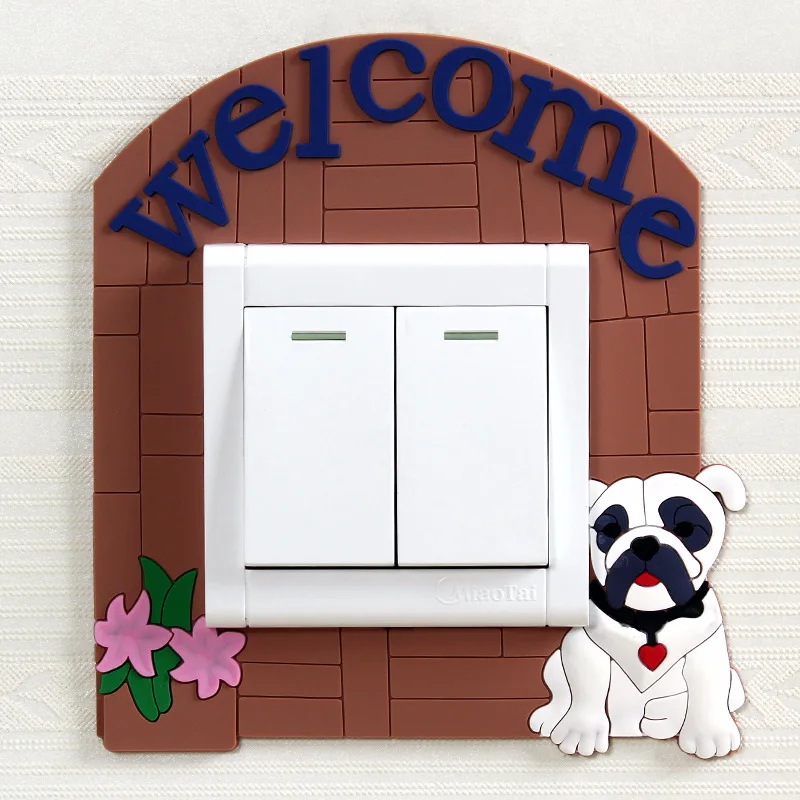 

2018 On Luminous Cute Animals Light Switch Sticker Remoable Wall Sticker For Kids Baby Nursery Home Decal Murla Decor Silicone