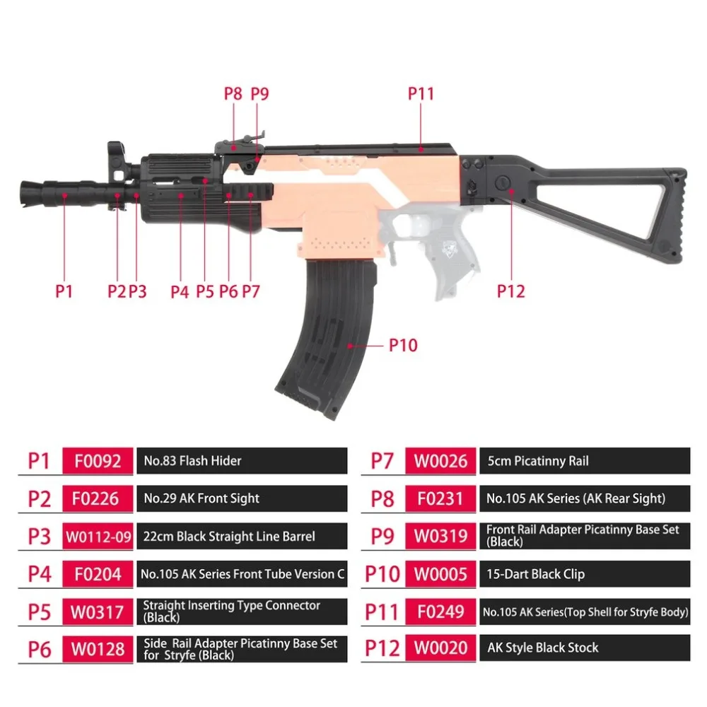 Рабочий мод F10555 имитация набор 3D печать высокопрочный пластиковый комбо для Stryfe модифицировать детей Детские игрушки для Nerf части Асса