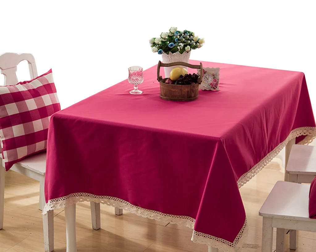

YO HOOM Kitchen Cotton Tablecloth Tablecover Coffee Table Cloth Table Cover Simple Blue Red Color Optional