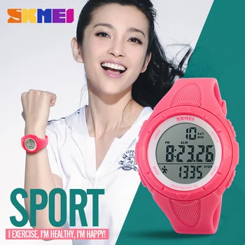 SKMEI Popular Brand Watches Women Fashion Digital LED Watch Sport Pedometer Montre Femme Female Clock Ladies Wristwatch New skmei brand pedometer sport watch men digital multifunction casual fitness led watches fashion men s outdoor wristwatch relogio