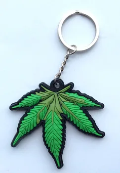 

10pcs/Lot tree leaf fashion keychains for men yellow Political Pop double sided pvc keychains soft vinyl rubber