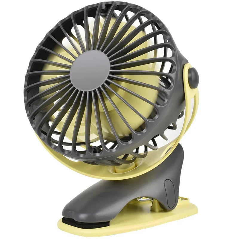 

Battery Operated Clip On Fan, Portable Usb Rechargeable Desk Stroller Fan, 4000Mah Battery, 4 Modes For Baby Stroller Home Off
