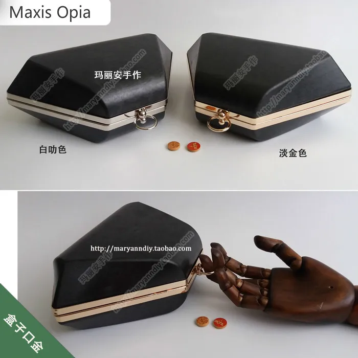 

24 Cm Antique Brass Metal Purse Frame With Black Plastic Box Clutch Bts Acessorios O Bag Handles Parts Luggage Bolsa Feminina