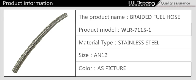 WLR RACING-AN12 12AN AN-12(17,5 мм/17/2" ID) из нержавеющей стали Плетеный Топливный Масляный шланг для воды на одну ногу 0,3 м WLR7115-1